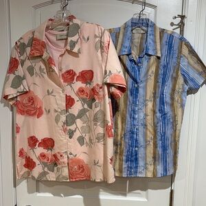 2 Lemon Grass Button-Up Shirt with undershirt